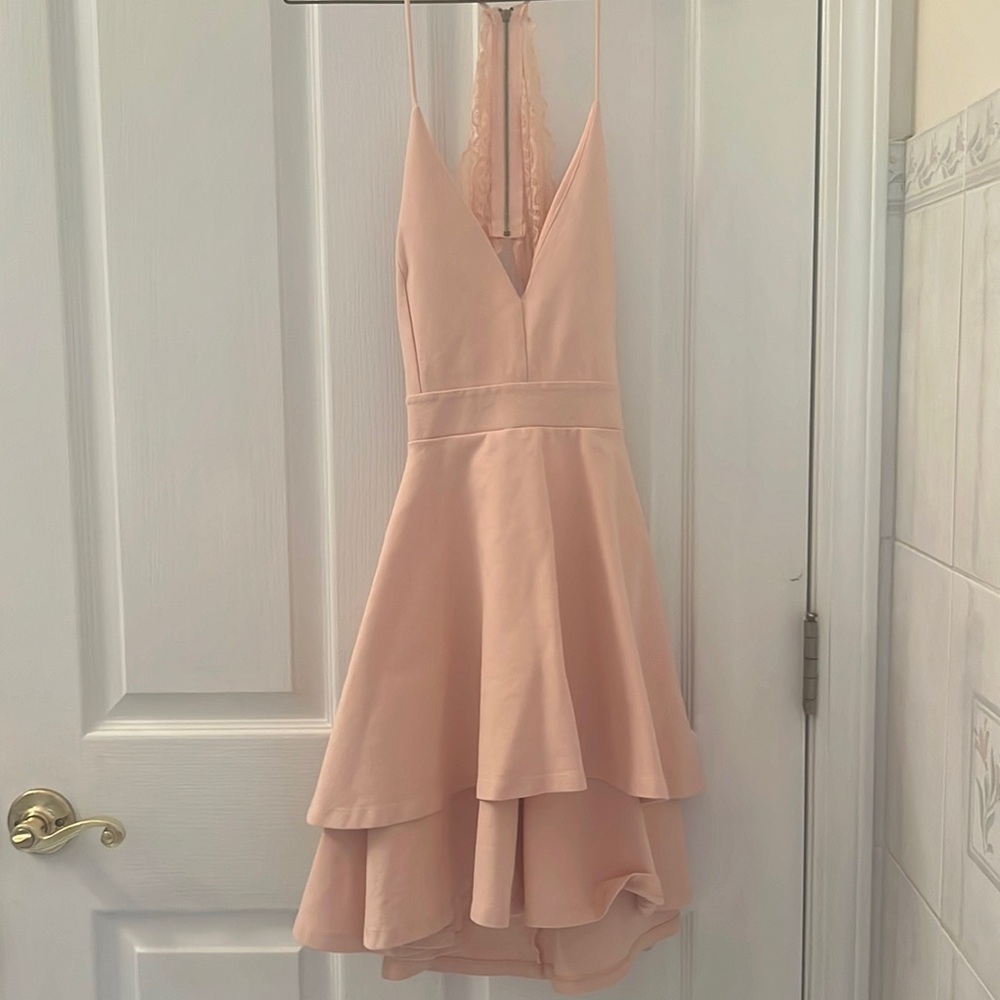 Open Back Pink Mini Dress